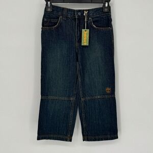 Kids Timberland Jeans Size 5 Dark Wash Denim Adjustable Waist‎ Logo